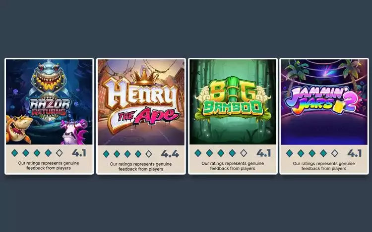 Prime Casino rating for Push Gaming slots: Razor Returns, Big Bamboo, Jammin' Jars 2, Henry the Ape