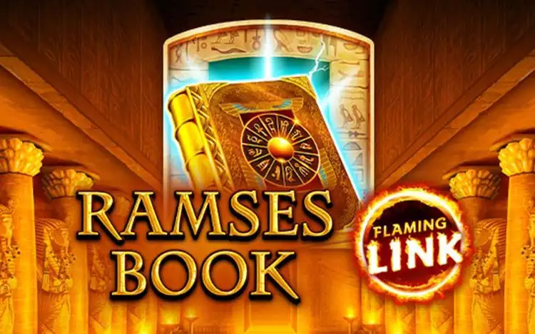 Gamomat's Ramses Book Flaming Link slot poster