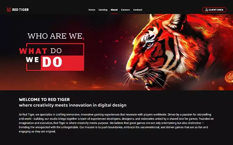 Red Tiger's About Us page
