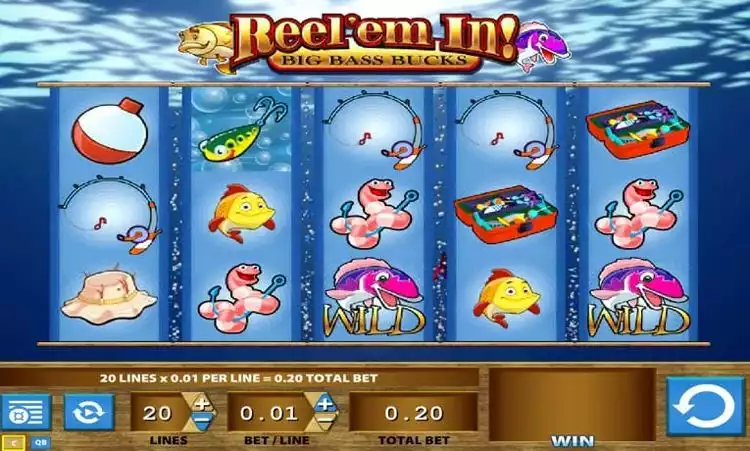 Reel 'Em In: Big Bass Bucks slot game screen