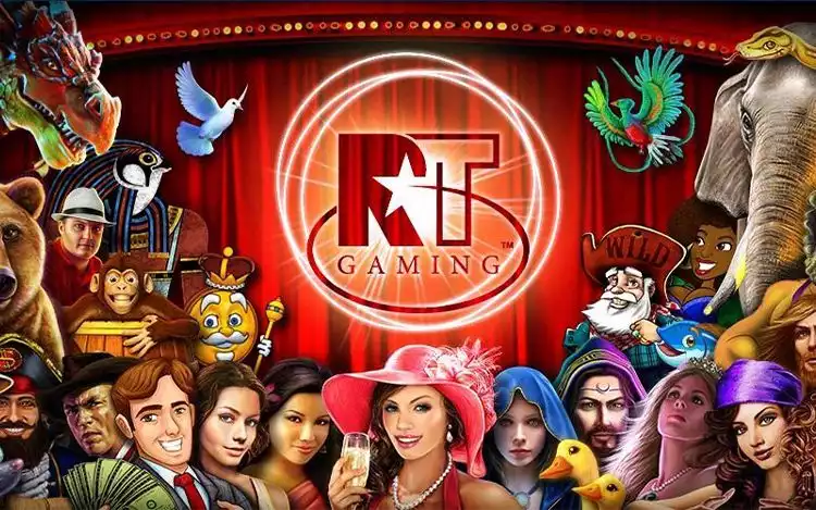 Reel Time Gaming Logo with Slot Characters poster