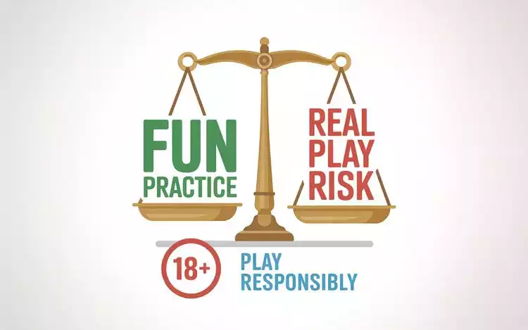 Illustration showing balance between practice play and responsible real play.