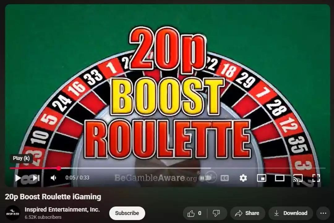 screen capture of iGaming Review of 20p Boost Roulette