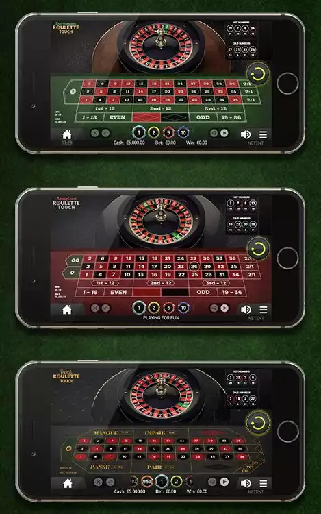 Wheel and Layout for European, American and French Roulette