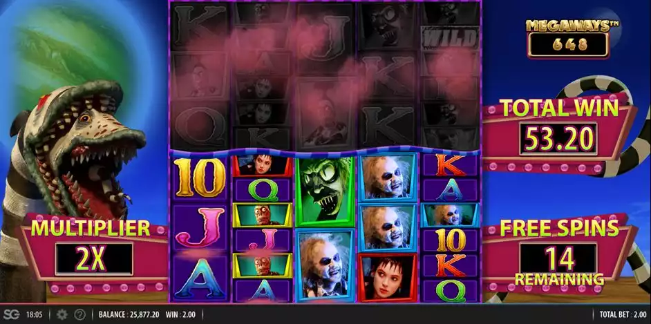 Beetlejuice slot game screen