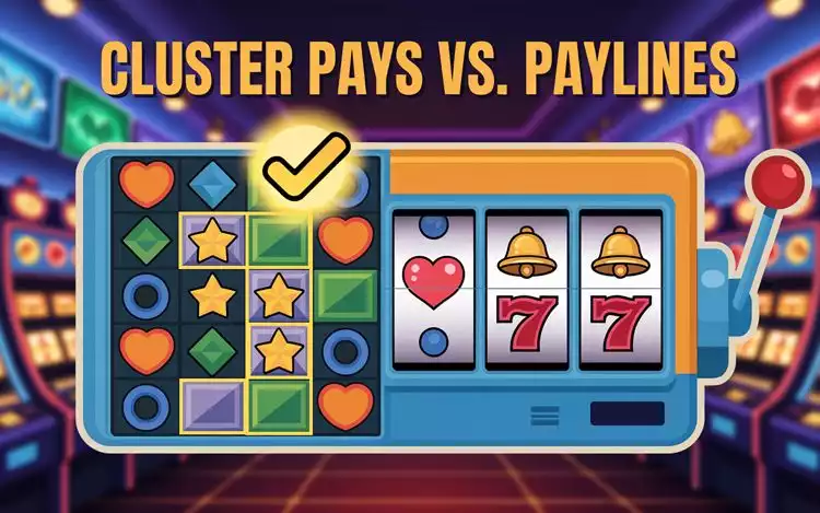 Comparison of Cluster Pay and Traditional Payline slot mechanics using a 3x5 grid