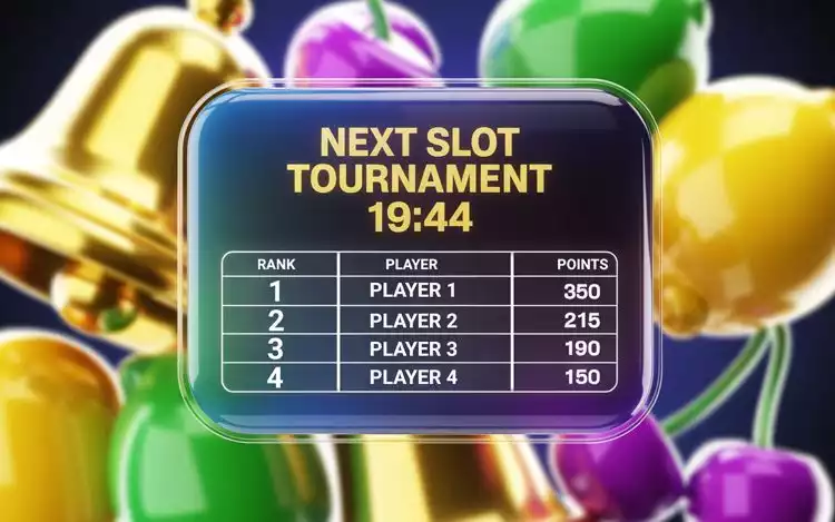 fictionalised tournament leaderboard showing player ranks, points, and timer countdown