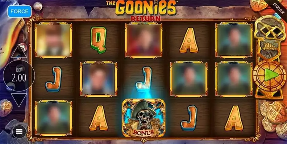 The Goonies Return slot game screen