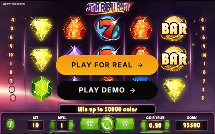 an online slot game with two buttons: PLAY and DEMO