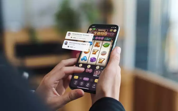 mobile slot with push notification and socials