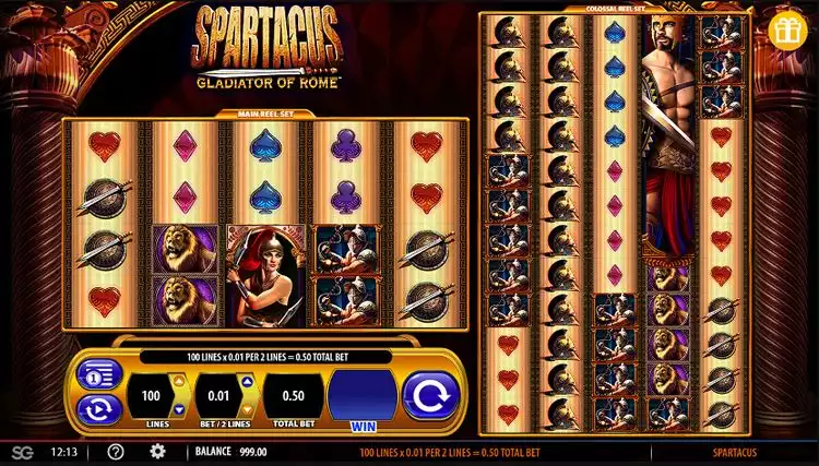 WMS' Spartacus Gladiator of Rome slot gameplay