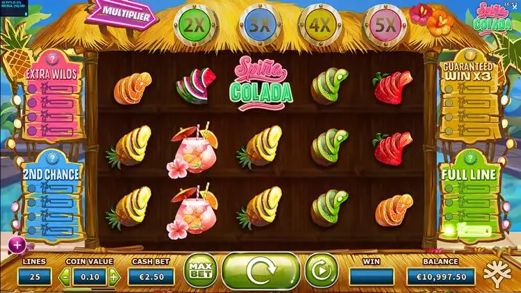 Spina Colada slot games screen