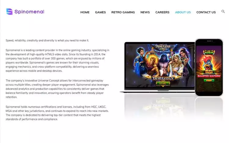 Spinomenal's About Us page