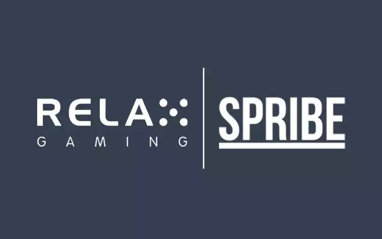 side by side logos of relax gaming and spribe to signify partnership