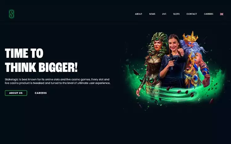 Stakelogic's official website with 