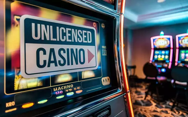 warning sign for unlicensed casino
