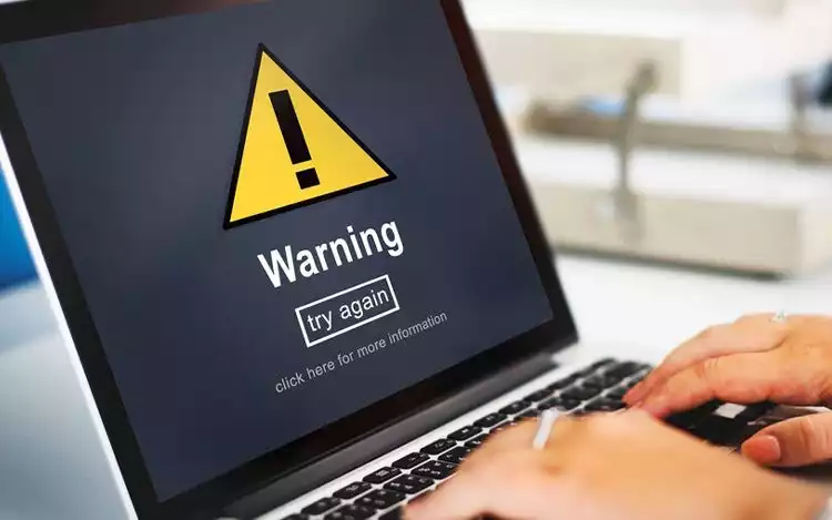 warning sign in website