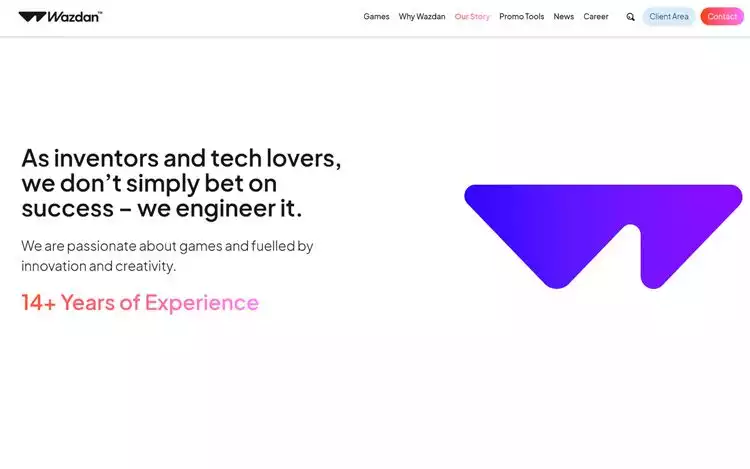 Wazdan's Our Story page