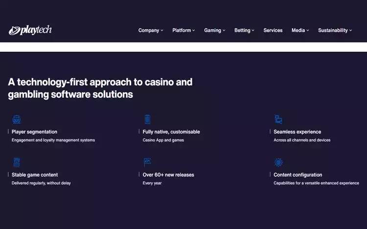 an infograph explainer on Playtech's technology first approach to casino and gambling software solution