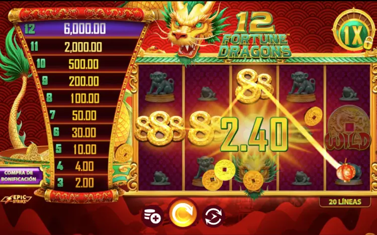 12 Fortune Dragons Slot Online