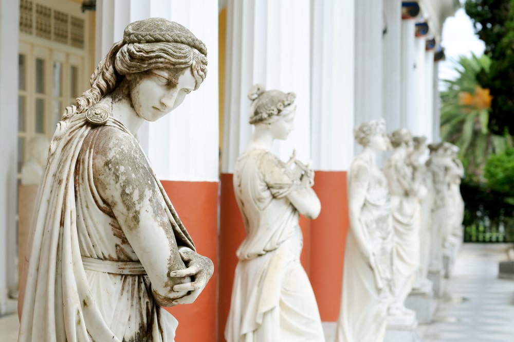Column of Muses in Achillion Palace, Corfu