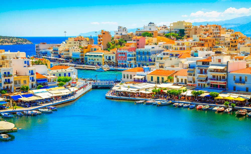 Aerial view of Agios Nikolaos, Crete, Greece