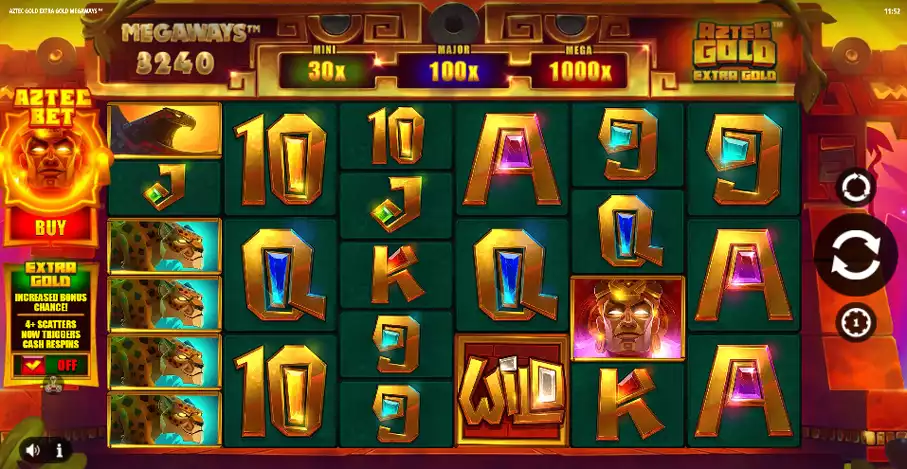Aztec Gold: Extra Gold Megaways gameplay