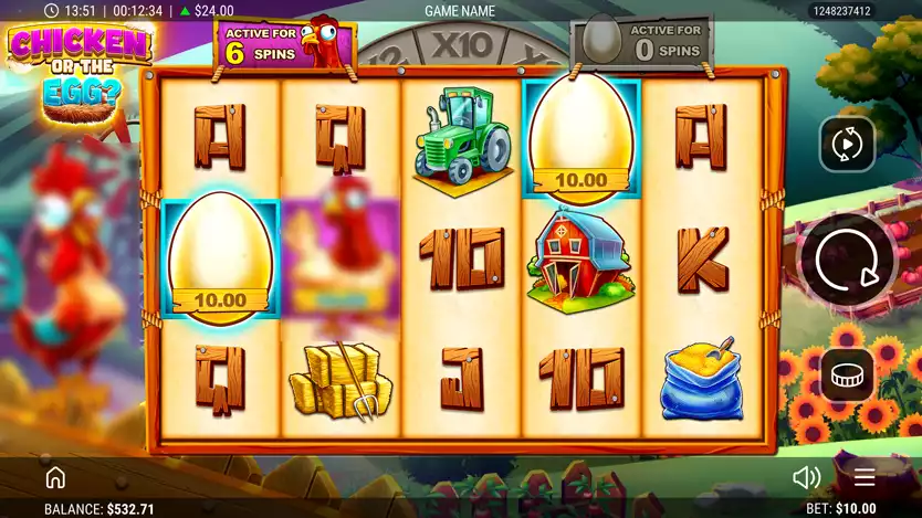 Chicken or the-Eggslot gameplay screenshot