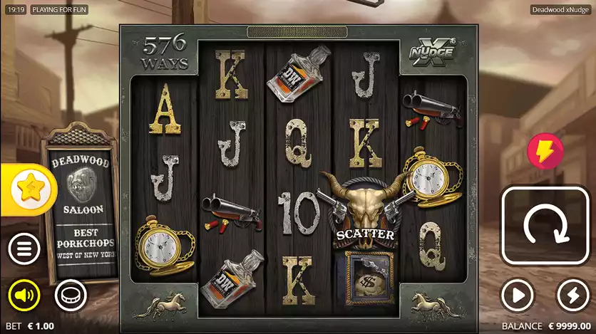 Deadwood slot gameplay screenshot