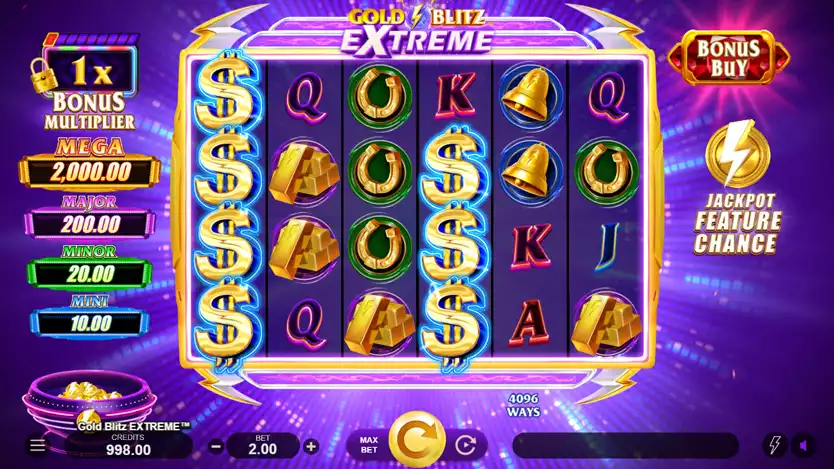 Gold Blitz Extreme slot gameplay screenshot