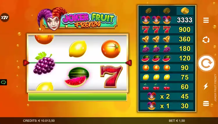Joker Fruit Frenzy gameplay