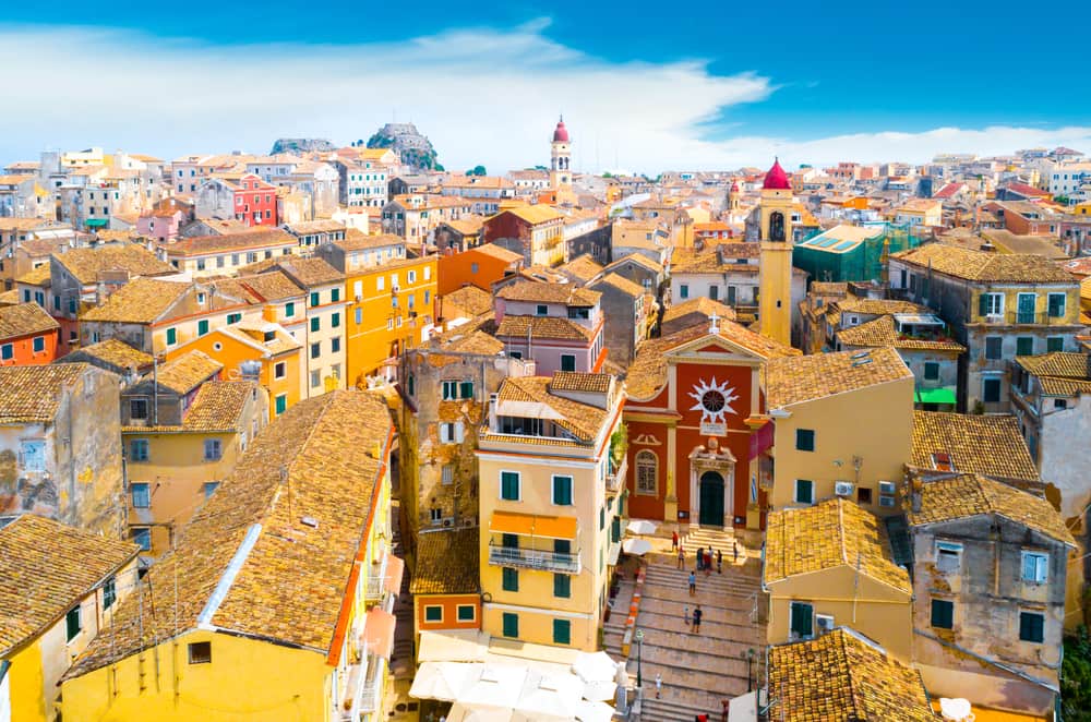 View of Kerkyra, Capital of Corfu island, Greece