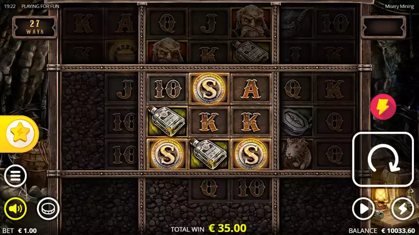 Misery Mining slot gameplay screenshot