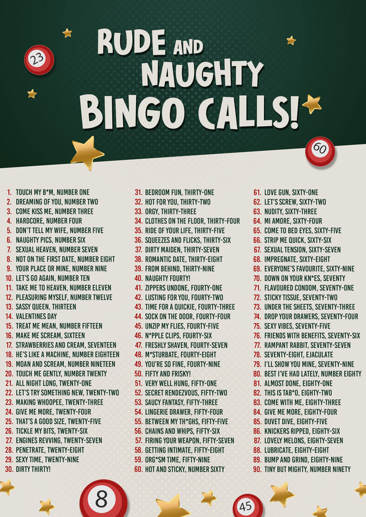 rude and bingo calls list