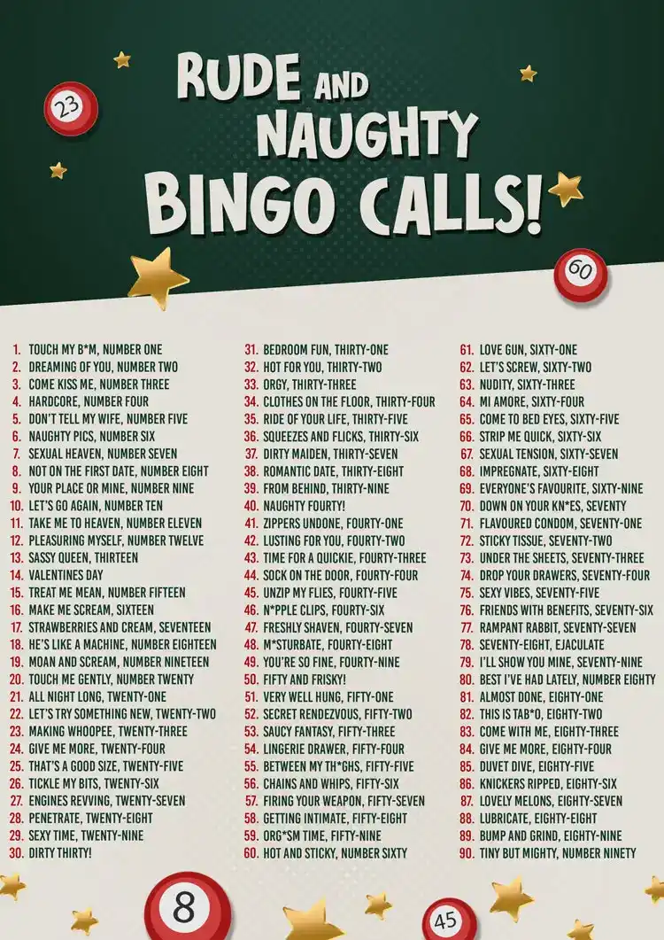 rude bingo calls