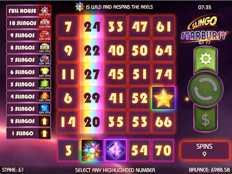 slingo starburst game play 