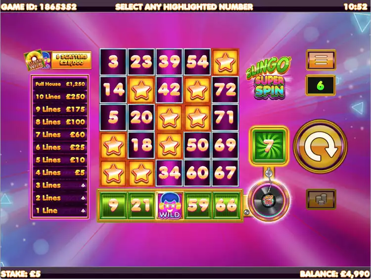 slingo super spin game play 