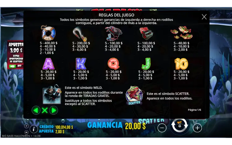 Big Bass Halloween Slot Online Simbolos