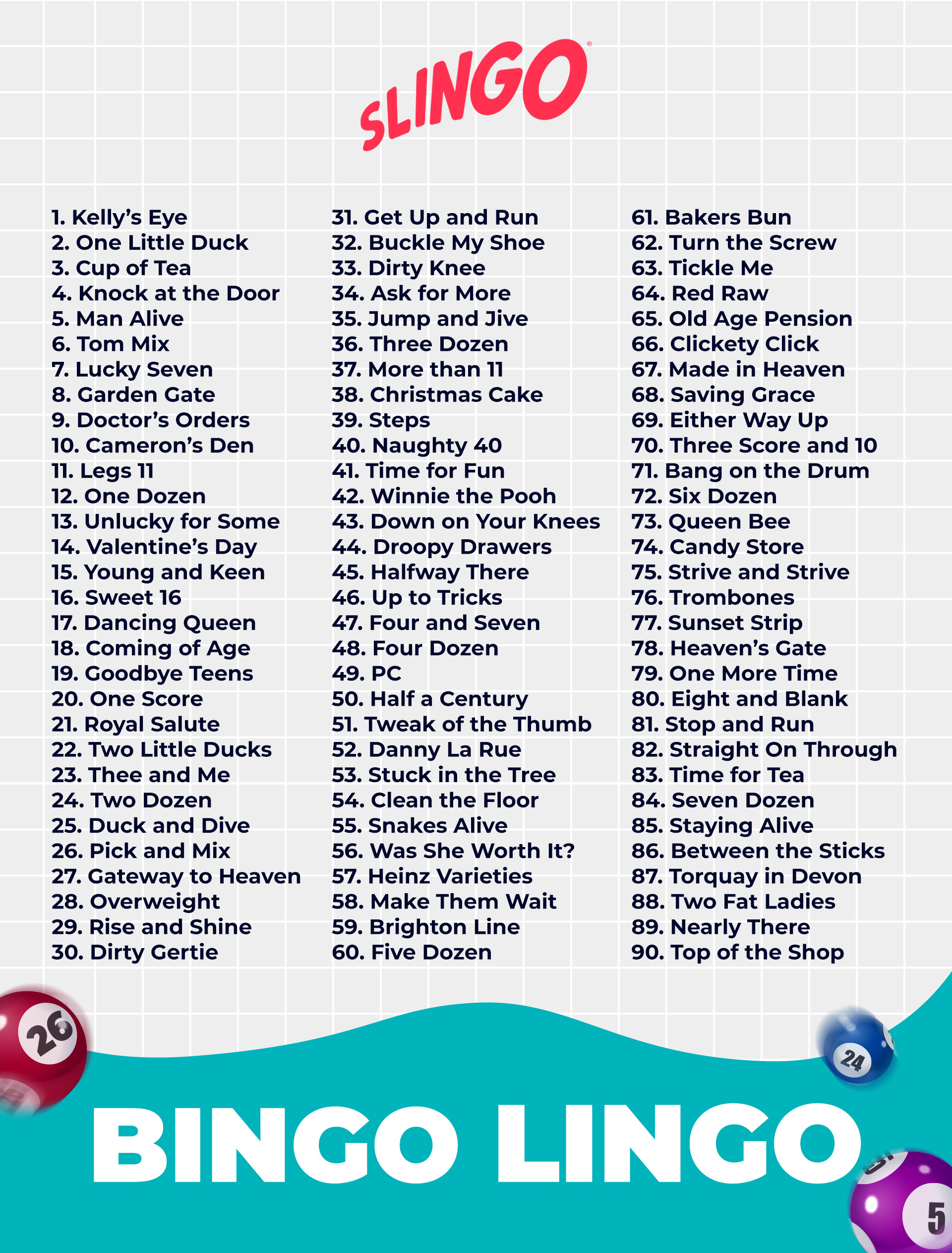 A Complete List Of 113 Bingo Calls In UK Slingo Blog Slingo Official A Complete List Of 113 Bingo Calls In UK Slingo Blog Slingo Official