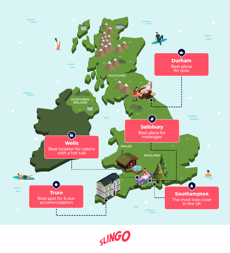 Most Relaxing Getaways UK Map