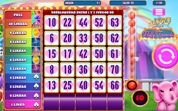 Slingo Fluffy Favourites Slingo