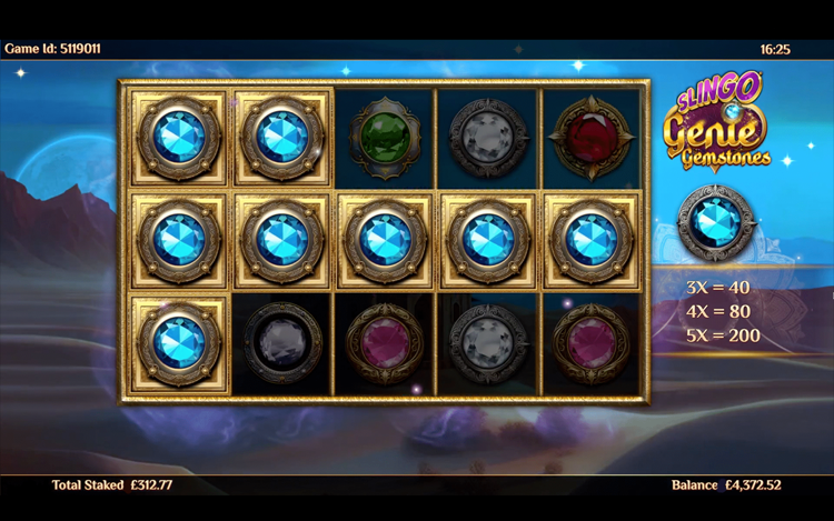 Slingo Genie Gemstones Gameplay