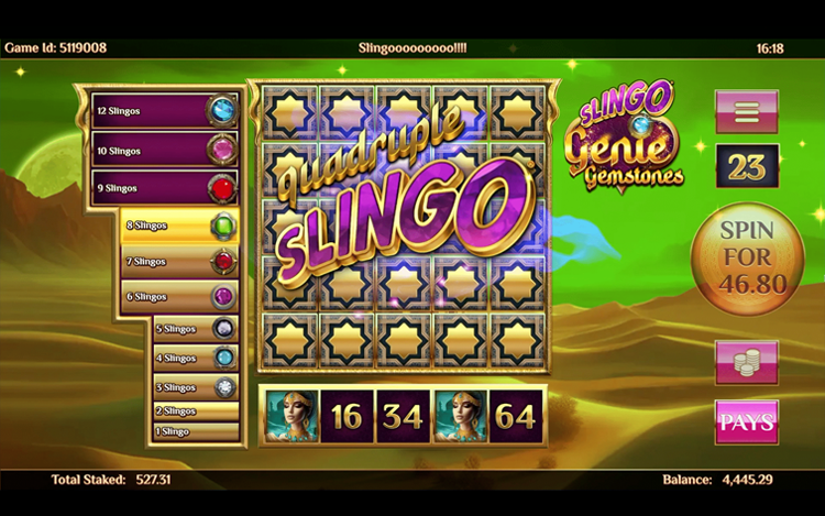 Slingo Genie Gemstones Quadruple