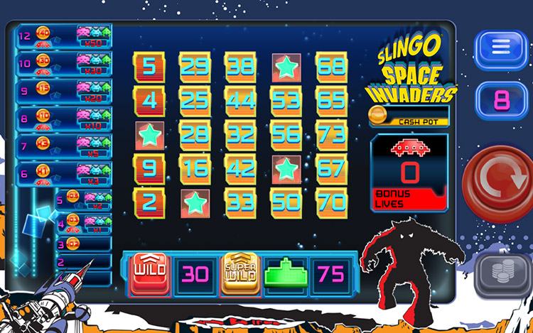 Slingo Space Invaders Slingo