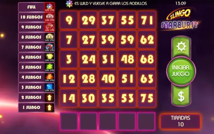 Slingo Starburst Slingo Online