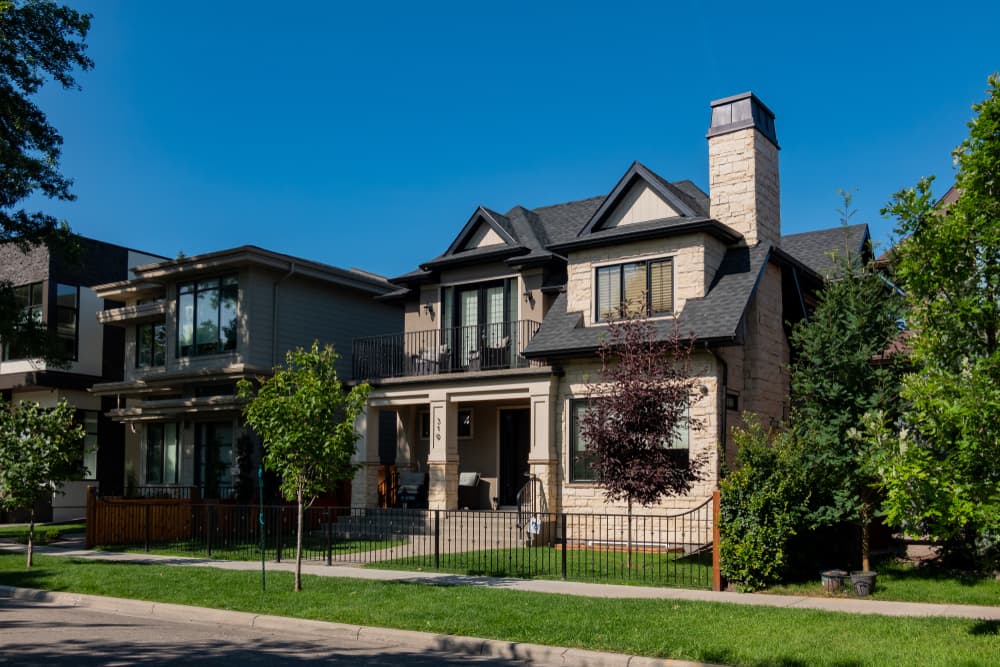 Two houses on a suburban street in Calgary