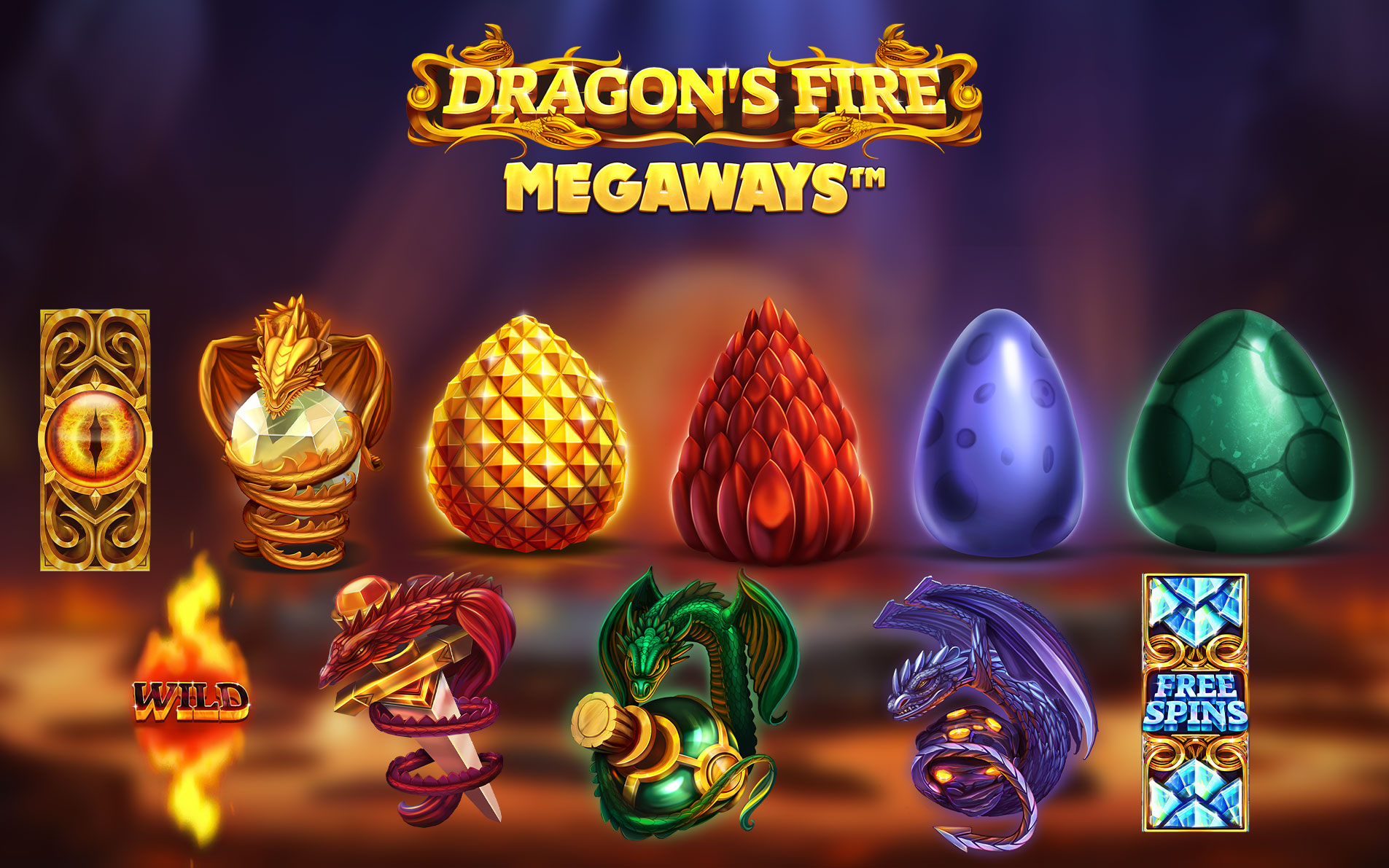 Dragon's Fire Megaways Slot Symbols