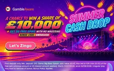 Enjoy Summer Cash Drop at Zingo Bingo with 20 Free Spins