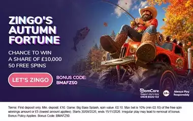 Zingo’s Autumn Fortune: 50 Big Bass Splash Free Spins