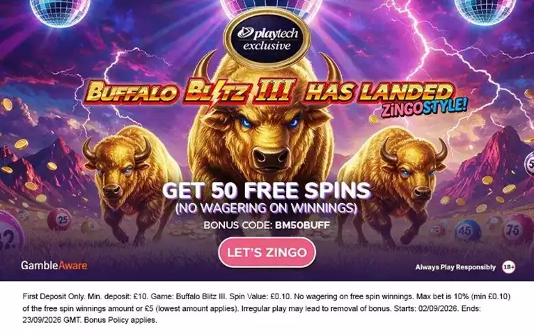 Buffalo Blitz III Has Landed with 50 Free Spins